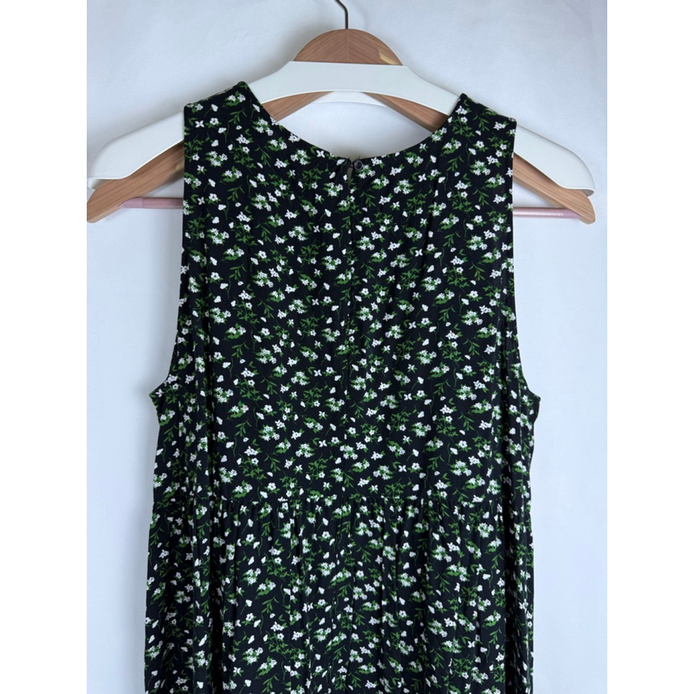 Women's Old Navy Black White Green Floral Mini Dress Size L $5 w/$25 purchase - Picture 6 of 9